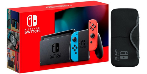 Nintendo Switch Neon Caja Roja. Nuevo Modelo. Regalo: Forro