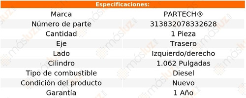 (1) Cilindro Rueda Tras K2500 Suburban V8 6.2l 92/93 Partech Foto 5