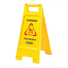 Señal De Precaución Rimax Piso Mojado Amarillo