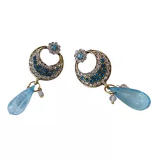 Romântico Brincos Indiano Pedra Azul E Pérola Escolha Modelo