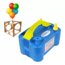 Inflador Elétrico Balão 2 Bicos + Medidor De Bexiga Azul