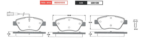 Balatas Trw Del. Fiat Idea 2007 A 2010 1.4l Con Sensor 1 Jgo Foto 2