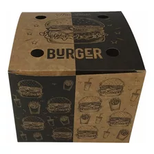 50 Caixa Box Embalagem Delivery Hamburguer Gourmet Al-g15 A