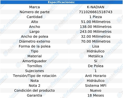 Tensor De Banda Scion Xb L4 2.4l 08 K-nadian Foto 2