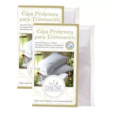 Capa Travesseiro Impermeável Algodão Com Zíper Kit Com 2 Un