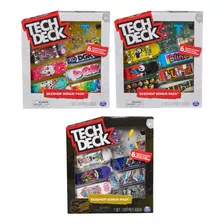 Kit Tech Deck Sk8 Shop Pack 6 Skates Acessórios Para Montar