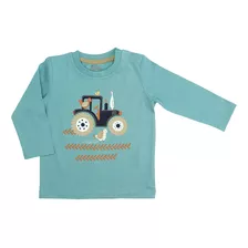 Polera Manga Larga Niño Bubblegummers Little Farm Celeste