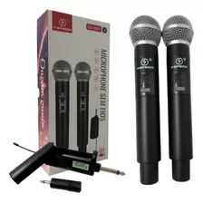 Kit 2 Microfones Sem Fio Recarregavel Com Longo Alcance 6h