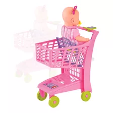 Carrinho Super Mercado Infantil Rosa Ou Vermelho Magic Toys