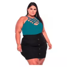 Cropped Top Aranha Suplex Bojo Removível Plus Size 46 A 58 