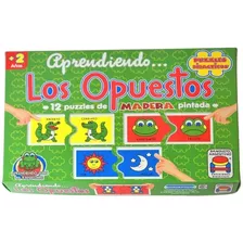 Los Opuestos 12 Puzzles Didácticos Asociacion En Madera