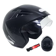 Capacete Motoqueiro Ebf Thunder Aberto Preto Fosco 56