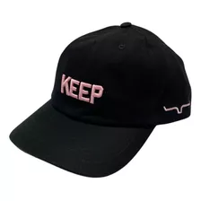 Boné Keep Roping Preto Bordado Rosa