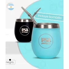 Mate Térmico De Acero Inoxidable Con Tapa Y Bombilla