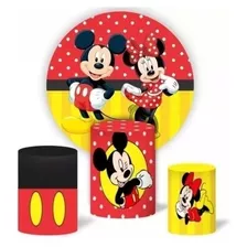 Capa De Cilindro + Painel Veste Fácil Mickey E Minnie