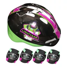 Casco Rodilleras Coderas Kit Protección Disney Buzz Toy Stor