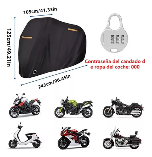 Protectora Funda Para Moto Impermeable Lona Para Motocicleta Foto 2