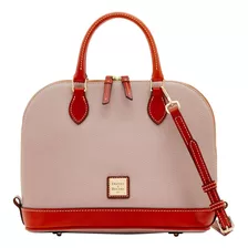 Bolso De Mano, Pebble Grain Zip Satchel Oyster