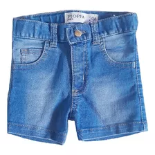 Short Baby Pioppa 24 Meses, Jeans Azul Elastizado Nena.