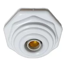 Plafonier Globo Octognal Branco Soquete De Porcelana