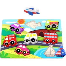 Puzzle Rompecabezas Transportes Didáctico Madera Tooky Toy