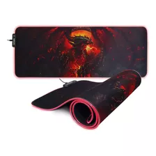 Mouse Pad Gamer Profissional Led Rgb Grande 80x30cm Dragão