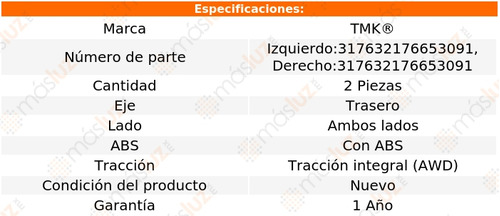 2- Mazas Traseras Con Abs Touareg 8 Cil 4.2l 2012/2017 Tmk Foto 2