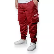 Calça Jogger Cargo Corta Vento Combat Masculina Bordo Skate