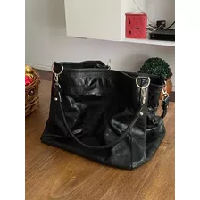 Cartera Negra Brillante Mediana Forrada Marca Clona 