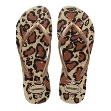 Ojotas Havaianas Originales Slim Animals Mujer Beige