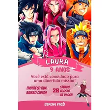 Convite Digital Aniversário Sakura Naruto