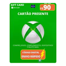 Gift Card Xbox Cartão Presente Microsoft Live R$ 90 Reais