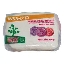 Biscuit Inkway Massa Para Artesanato Branco 900g