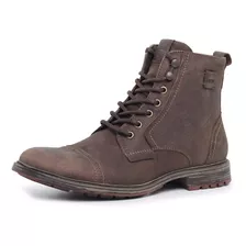 Bota Masculina Couro Forrada Garagem Lecas 9162 Marrom