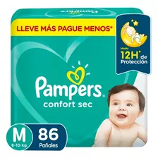 Paquete Pañales Pampers Confort Sec Talla M 86 Und. (*)