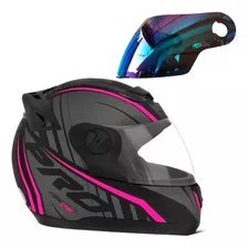 Capacete Feminino Rosa Fechado Pro Tork G6 Viseira Camaleão