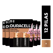 Pack 12 Pilas Alcalina Duracell Tamaño D 15000 Mah