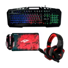 Kit Gamer 4en1 Audífonos+mouse+teclado+mousepad Rx0019