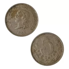 Moneda De 5 Centavos Año 1886 Colombia Original