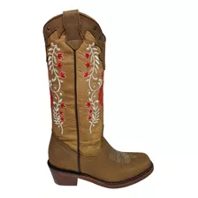 Botas Vaqueras Para Dama Tipo Rodeo Piel Original