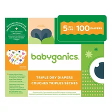 Babyganics Talla 5, 100 Unidades, Absorbentes, Transpirables