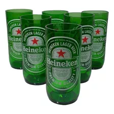 Kit 6 Copos De Heineken Reciclados Garrafa 600 Ml Para Festa