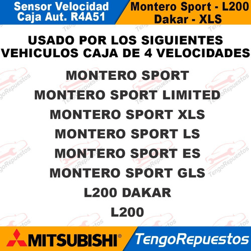 Sensor Velocidad Ent Caja Auto Mitsubishi Montero Sport L200 Foto 6