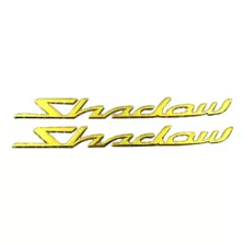 Par Adesivos Emblema Tanque Moto Shadow 600 750 1100 - Gold