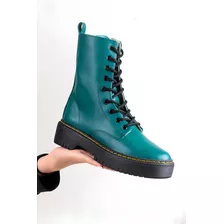 Botas Para Dama Rocker Tipo Militar Mujer Plataforma Colores