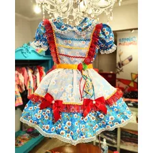 Vestido Caipira Infantil Luxo Baba São João Festa Junina