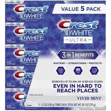 Creme Dental Crest 3d White Ultra 3 In 1 Whitening 5 Unid 