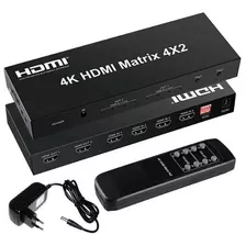 Matrix Switch Hdmi 4x2 Switch Splitter 4k Com Controle