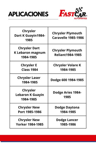 Amortiguadores Chrysler Plymouth Reliant 1984 1985 Kit 4 Foto 4