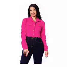 Jaqueta Jeans Feminina De Brim Multi Color Inverno S4082